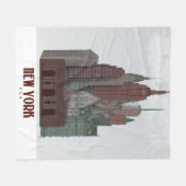 New York in Wolken - Dunkelrot und grün Fleecedecke (Vorderseite (Horizontal))