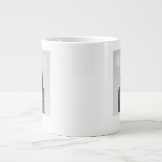 New York in Wolken - Dunkelrot und grün Jumbo-Tasse (Vorderseite)