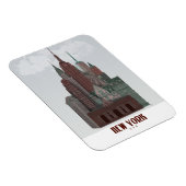 New York in Wolken - Dunkelrot und grün Magnet (Rechte Seite)