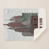 New York in Wolken - Dunkelrot und grün Sherpadecke (Vorderseite (Horizontal))