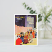New York Indien, Vintages Flugplakat Postkarte (Stehend Vorderseite)