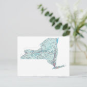 New York Interstate Map Postcard Postkarte (Stehend Vorderseite)