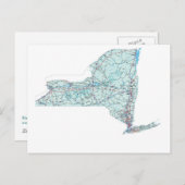 New York Interstate Map Postcard Postkarte (Vorne/Hinten)