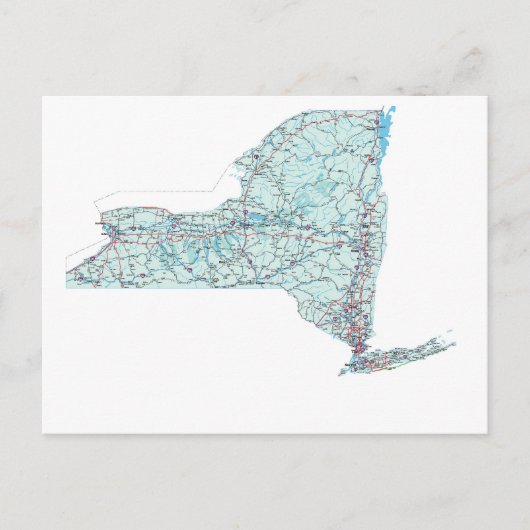 New York Interstate Map Postcard Postkarte (Vorderseite)