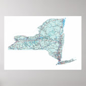 New York Interstate Map Print Poster (Vorne)