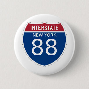 New York Interstate Sign Button