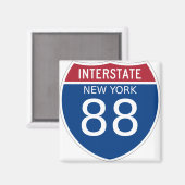 New York Interstate Sign Magnet (Vorderseite/Rückseite)