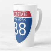 New York Interstate Sign Milchtasse (Rechte Ecke)