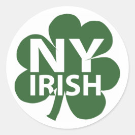 New York Irish Kleeblatt Runder Aufkleber