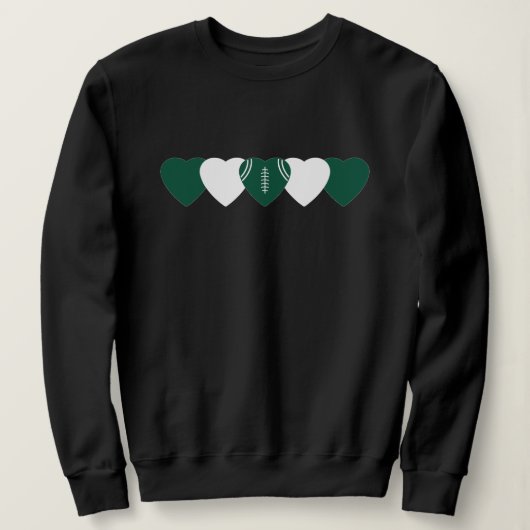 New York Jets Heart Football Dark Sweatshirt (Design vorne)
