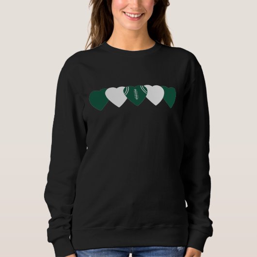 New York Jets Heart Football Dark Sweatshirt (Vorderseite)