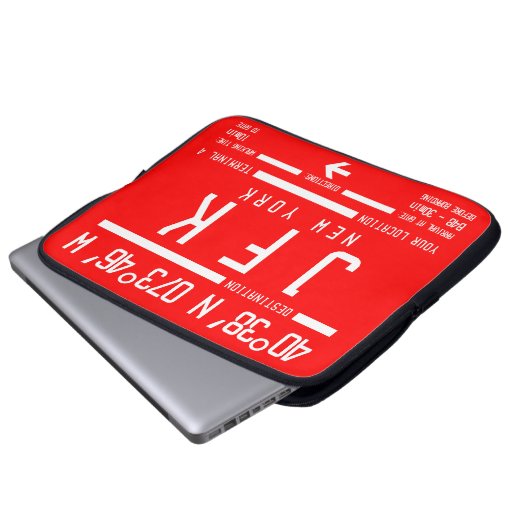 New York JFK International Airport Code Laptopschutzhülle (Vorne Knopf)