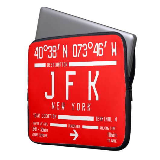 New York JFK International Airport Code Laptopschutzhülle (Vorderseite Links)