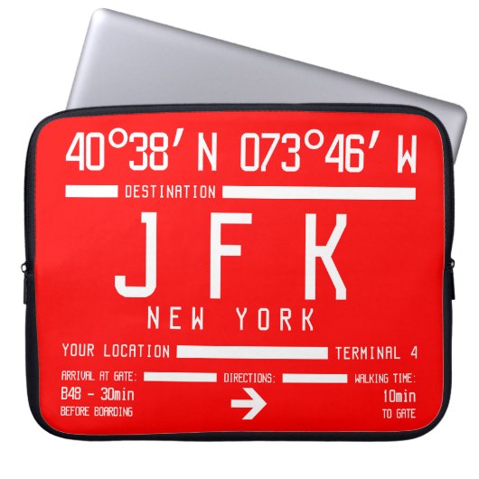 New York JFK International Airport Code Laptopschutzhülle (Vorderseite)