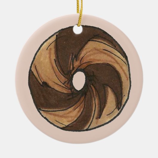 New York Juwish Deli Marble Rye Bagel Frühstück Keramikornament (Vorne)