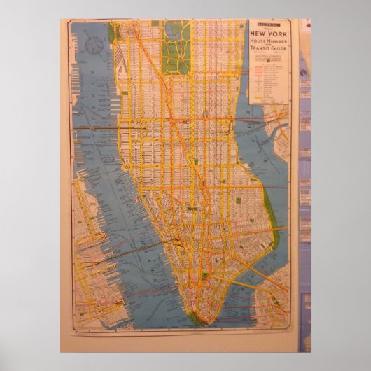 New York Karte,Poster Poster (Vorne)