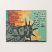 NEW YORK Klassische Vintage Freiheitsstatue Puzzle (Horizontal)