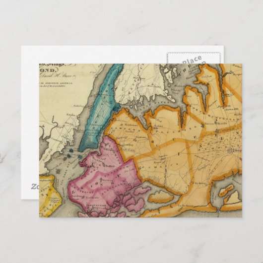 New York, Königinnen, Könige, Richmond Landkreis Postkarte (Vorne/Hinten)