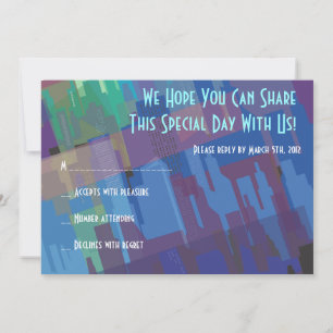 New York Lady Liberty Bar Bat Mitzvah Reply Card Einladung