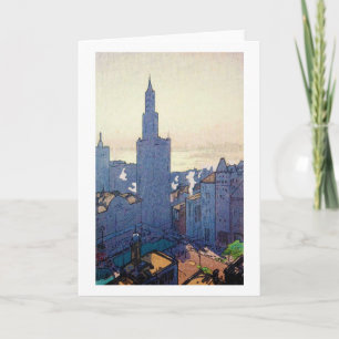 New York Landschaft, Hiroshi Yoshida, Woodcut Karte