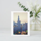 New York Landschaft, Hiroshi Yoshida, Woodcut Postkarte (Stehend Vorderseite)