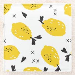 New York Lemons: Vintage Ausschneidungen Glasuntersetzer
