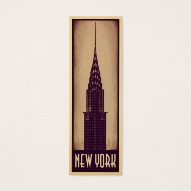 New York Lesezeichen Card mit Skycraper-Silhouette (Vorderseite)