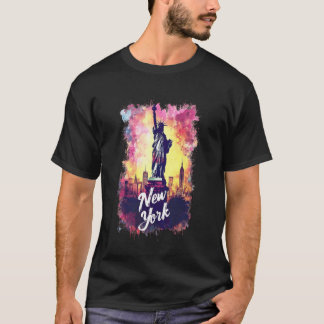 New York Liberty Statue USA Souvenir Wahrzeichen W T-Shirt