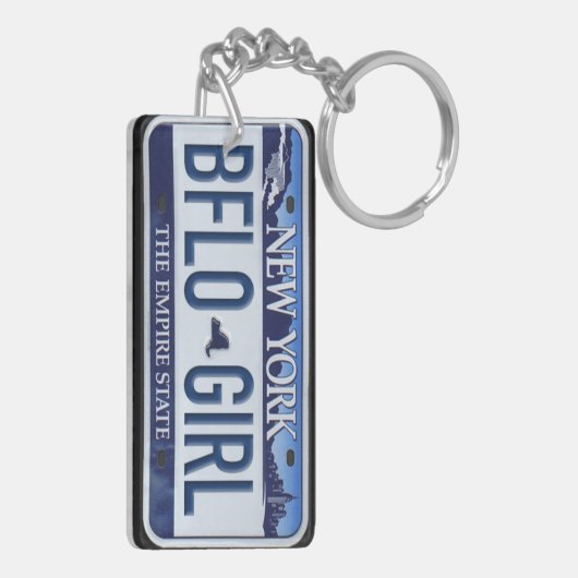 New York License Plate Schlüsselanhänger CUSTOM (Rückseite links)