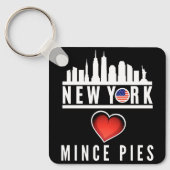New York Lieben Mince Pies Cityscape Schlüsselanhänger (Vorderseite)