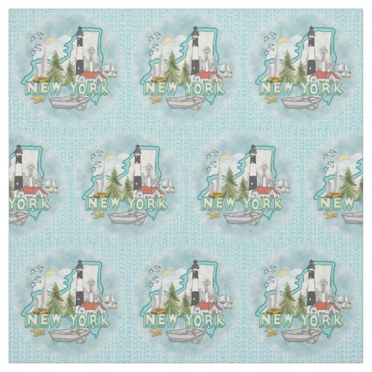 New York Lighthouse Stoff (Muster)