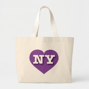 New York Lila Heart - I Liebe NY Jumbo Stoffbeutel