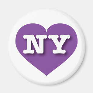New York Lila Heart - I Liebe NY Magnet