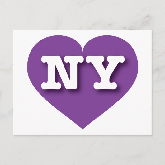 New York Lila Heart - I Liebe NY Postkarte (Vorderseite)
