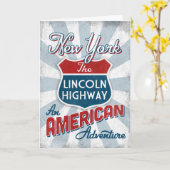New York Lincoln Highway Vintag America Karte (Gelbe Blume)
