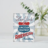 New York Lincoln Highway Vintag America Postkarte (Stehend Vorderseite)