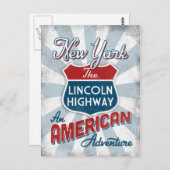 New York Lincoln Highway Vintag America Postkarte (Vorne/Hinten)