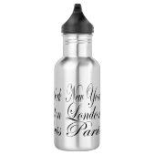 New York London Paris - Typografie-Slogan Trinkflasche (Rechts)