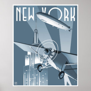 New York Luftschiff Poster