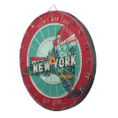 New York Man Cave Individuelle Name Est Date Dartscheibe (Vorderseite rechts)