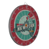 New York Man Cave Individuelle Name Est Date Dartscheibe (Vorderseite Links)