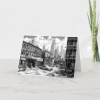 New York Manhattan Black and White NYC Card