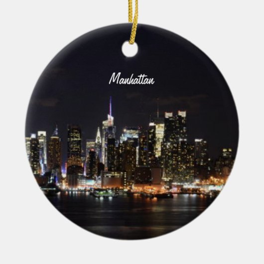 New York, Manhattan Skyline Keramik Ornament (Vorne)