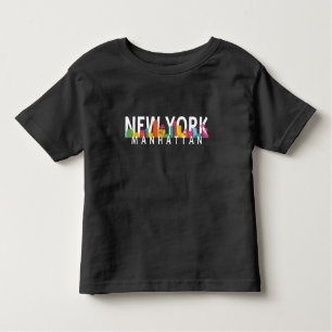 New York Manhattan Skyline mit Palmen Kleinkind T-shirt