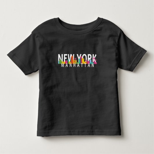 New York Manhattan Skyline mit Palmen Kleinkind T-shirt (Vorderseite)