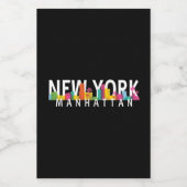 New York Manhattan Skyline mit Palmen Lebensmitteletikett (Einzelnes Label)