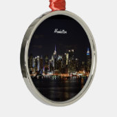 NEW YORK: Manhattan Skyline Ornament Aus Metall (Rechts)