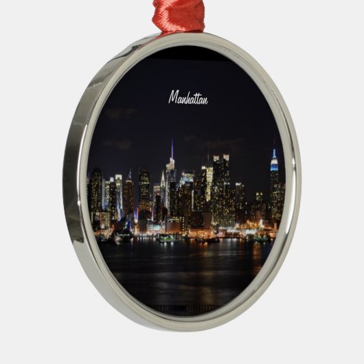 NEW YORK: Manhattan Skyline Ornament Aus Metall (Rechts)