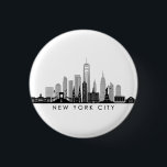 NEW YORK Manhatten USA City Skyline Silhouette Button<br><div class="desc">Skyline mit vielen typischen Gebäude,  Sehenswürdigkeiten und Denkmälern dieser Stadt. Wenn etwas Besonderes hinzugefügt werden soll oder Sie eine sehr individuelle Anfrage haben,  schreiben Sie mir. Und natürlich freue ich mich auf Ihr Feedback.</div>