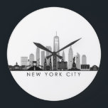 NEW YORK Manhatten USA City Skyline Silhouette Große Wanduhr<br><div class="desc">Skyline mit vielen typischen Gebäude,  Sehenswürdigkeiten und Denkmälern dieser Stadt. Wenn etwas Besonderes hinzugefügt werden soll oder Sie eine sehr individuelle Anfrage haben,  schreiben Sie mir. Und natürlich freue ich mich auf Ihr Feedback.</div>